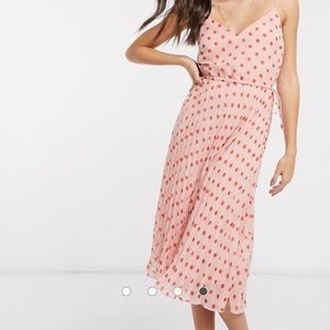 ASOS DESIGN pleated cami midi dress